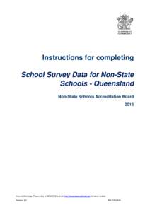 Instructions for completing School Survey Data for Non-State Schools - Queensland Non-State Schools Accreditation Board 2015