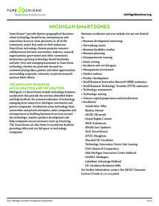 ®  michiganbusiness.org MICHIGAN SMARTZONES SmartZonesSM provide distinct geographical locations