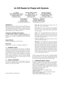 Developmental dyslexia / Reading / Special education / Knowledge / Applied linguistics / Dyslexia / Readability / Ricardo Baeza-Yates / Education / Educational psychology / Linguistics