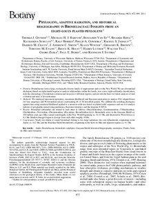 American Journal of Botany 98(5): 872–[removed]PHYLOGENY, ADAPTIVE RADIATION, AND HISTORICAL