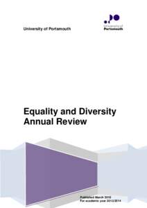 University of Portsmouth  Equality and Diversity Annual Review  Published March 2015