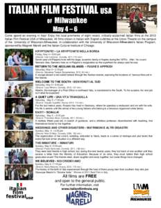 ITALIAN FILM FESTIVAL USA OF Milwaukee May 4 – 6