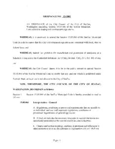 ORDINANCE NOAN ORDINANCE of the City Council of the City of SeaTac, Washington amending Sectionof the SeaTac Municipal Code related to zoning and development regulations.