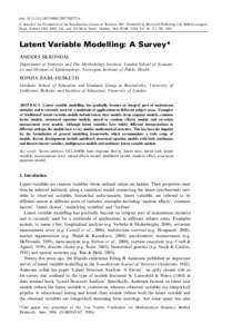 Regression analysis / Econometrics / Multivariate statistics / Latent class model / Structural equation modeling / Latent variable model / Latent variable / Errors-in-variables models / Factor analysis / Statistics / Statistical models / Psychometrics