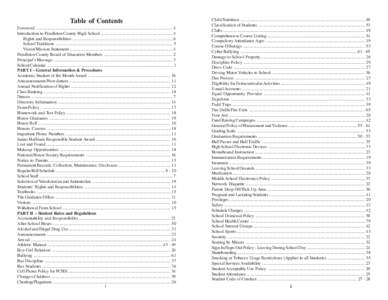 Table of Contents Foreword ............................................................................................................................ 4 Introduction to Pendleton County High School .....................