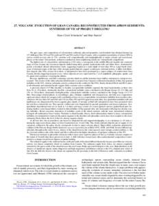 Weaver, P.P.E., Schmincke, H.-U., Firth, J.V., and Duffield, W. (Eds.), 1998 Proceedings of the Ocean Drilling Program, Scientific Results, VolVOLCANIC EVOLUTION OF GRAN CANARIA RECONSTRUCTED FROM APRON SEDIMEN