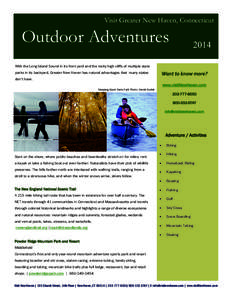 Visit Greater New Haven, Connecticut  Outdoor Adventures 2014