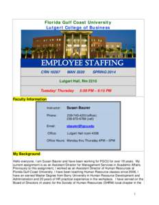 Florida Gulf Coast University Lutgert College of Business Employee Staffing CRN 10287