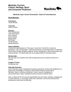 MANITOBA LIQUOR CONTROL COMMISSION