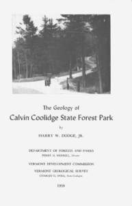 The Geology of  Calvin Coolidge State Forest Park by HARRY W. DODGE, JR.