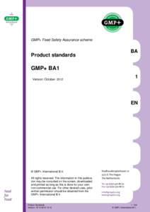 GMP+ Feed Safety Assurance scheme  Product standards BA