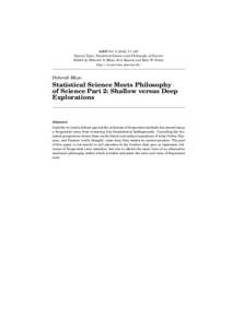 RMM Vol. 3, 2012, 71–107 Special Topic: Statistical Science and Philosophy of Science Edited by Deborah G. Mayo, Aris Spanos and Kent W. Staley http://www.rmm-journal.de/  Deborah Mayo