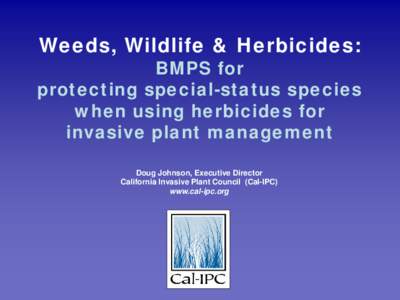 Weeds, Wildlife & Herbicides:  BMPS for protecting special-status species when using herbicides for invasive plant management