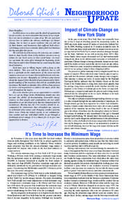 WINTER 2012 • NEW YORK’S 66TH ASSEMBLY DISTRICT IN ACTION • ISSUE 50  Dear Neighbor, As 2012 draws to a close and the shock of superstorm Sandy recedes, we must remember that many of our neighbors are not as fortun