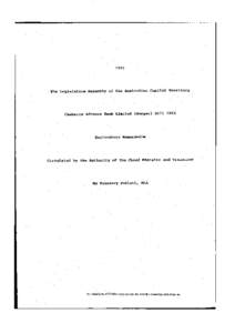 1992  The Legislative Assembly of the Australian Capital Territory Canberra Advance Bank Limited (Merger) Bill 1992