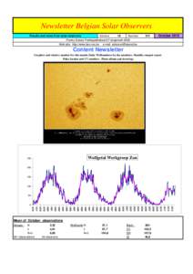 Newsletter Belgian Solar Observers Volume Results and news from solar observers  18