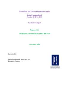 National FASD Prevalence Plan Forum November 2011