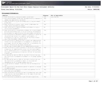 Procurement Report for New York State Olympic Regional Development Authority Fiscal Year Ending: [removed]Run Date: [removed]Status: CERTIFIED