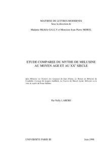 MAITRISE DE LETTRES MODERNES Sous la direction de Madame Michèle GALLY et Monsieur Jean-Pierre MOREL