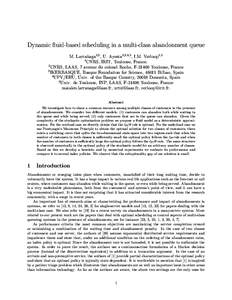Dynamic fluid-based scheduling in a multi-class abandonment queue M. Larra˜ naga2,5 , U. Ayesta2,3,4,5 , I.M. Verloop1,5 1 CNRS, IRIT, Toulouse, France. 2