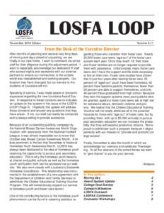 LOSFA LOOP November 2010 Edition Volume[removed]From the Desk of the Executive Director