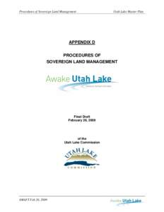 Procedures of Sovereign Land Management  Utah Lake Master Plan APPENDIX D PROCEDURES OF