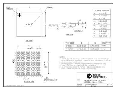 Pin 1 Indicator E  Marking