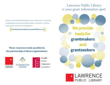 Public library / The Grantsmanship Center / Online databases / Grantmakers in Film and Electronic Media / Foundation Center / Grants / Grant