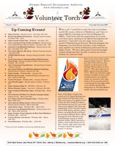 Olympic Regional Development Authority www.whiteface.com Volunteer Torch Volume 1, Issue 1