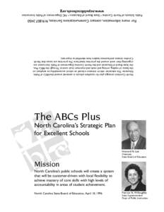 North Carolina State Board of Education, April 10, 1996  State Superintendent Dept. of Public Instruction  Patricia N. Willoughby