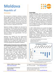 Moldova Republic of The Government of Moldova continues to advance human rights as part of its agenda and has achieved significant progress. Laws and policies in the area of gender equality and domestic violence have als