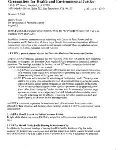 Greenaction for Health and Environmental Justice 130 E. 81h Street, Hanford, CA[removed]l 09 5 Market Street, Suite 712, San Francisco, CA[removed]l( -{) 