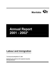 Manitoba  Annual Report[removed]*  Labour and Immigration