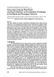 Econometrics / Mathematical finance / Time series analysis / Financial crises / Real estate bubble / Stock market / Finance / Tel Aviv Stock Exchange / Late-2000s financial crisis / Economics / Economic bubbles / Cointegration