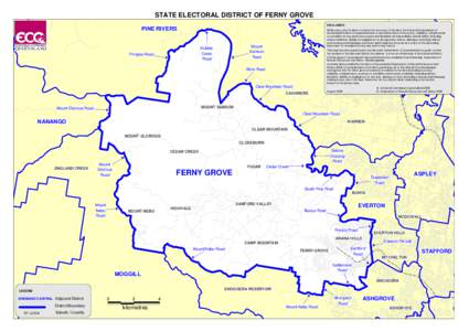 STATE ELECTORAL DISTRICT OF FERNY GROVE DISCLAIMER PINE PINE RIVERS RIVERS