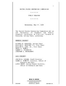 United States Federal Sentencing Guidelines / United States federal law / United States Sentencing Commission / William K. Sessions III / Parole board / Court reporter / Law / United States criminal procedure / Parole