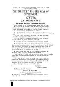 [Extract from Commonwealth of Australia Gazette, No. 93, dated 19th November, [removed]THE TERRITORY FOR THE SEAT OF GOVERNMENT. No. 47 of 1936.