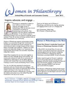omen in Philanthropy United Way of Lincoln and Lancaster County June[removed]Inspire, educate, and engage ...