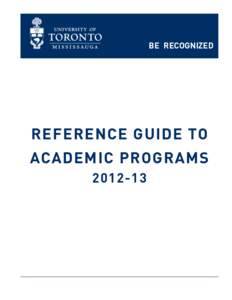 BE RECOGNIZED   Reference Guide to Academic Programs[removed]