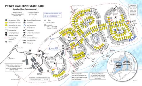 This is the camground map for Crooked Run Campground, Prince Gallitzin State Park, Pennsylvania.