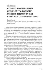 CHAPTER 30.  COMING TO GRIPS WITH COMPLEXITY: DYNAMIC SYSTEMS THEORY IN THE RESEARCH OF NEWSWRITING