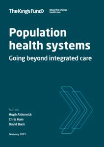 Population health systems: going beyond integrated care