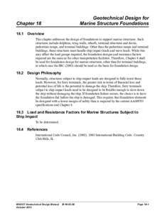 Chapter 18 Geotechnical Design for Marine Structure Foundations