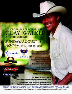 up close & personal with  Clay Walker at The Oread up close & personal with