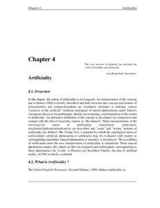 Chapter 4  Artificiality