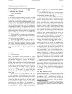 TUGboat, Volume[removed]), No. 4 Indica, an Indic preprocessor for TEX A Sinhalese TEX System Yannis Haralambous Abstract In this paper a two-fold project is described: the ﬁrst