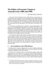 222  Paul Kelly The Politics of Economic Change in Australia in the 1980s and 1990s