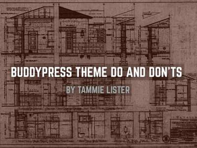 BUDDYPRESS THEME DO AND DON’TS BY TAMMIE LISTER @karmatosed  DO : KNOW YOUR AUDIENCE