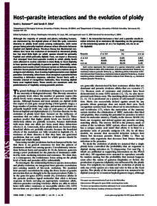 Host–parasite interactions and the evolution of ploidy Scott L. Nuismer*† and Sarah P. Otto‡ *Department of Biological Sciences, University of Idaho, Moscow, ID 83844; and ‡Department of Zoology, University of Br