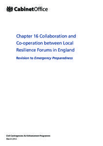 Local Resilience Forum / Civil Contingencies Act / Psychological resilience / Resilience / Department for Communities and Local Government / Public safety / Management / Emergency management